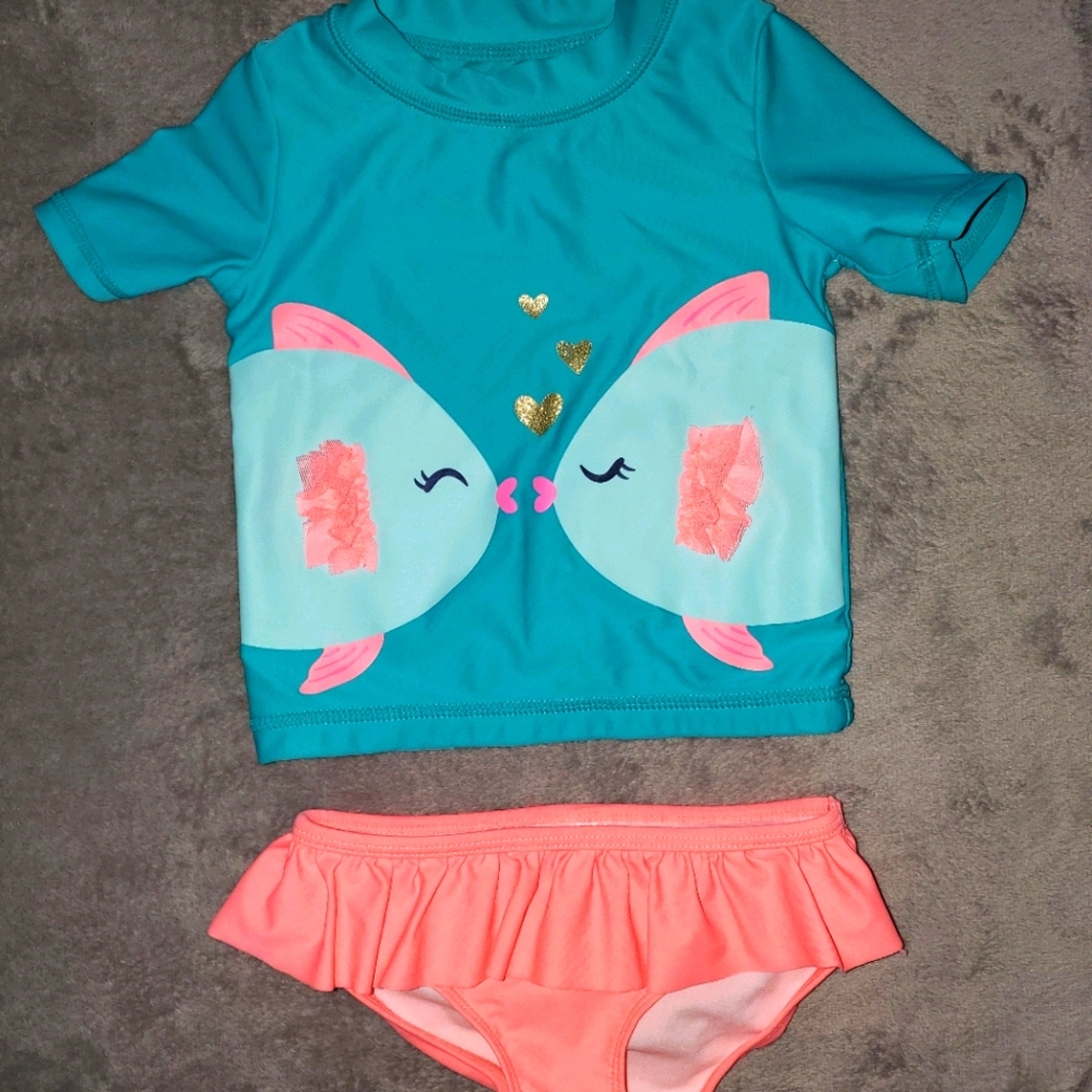 Toddler girl 2 piece swimsuit.